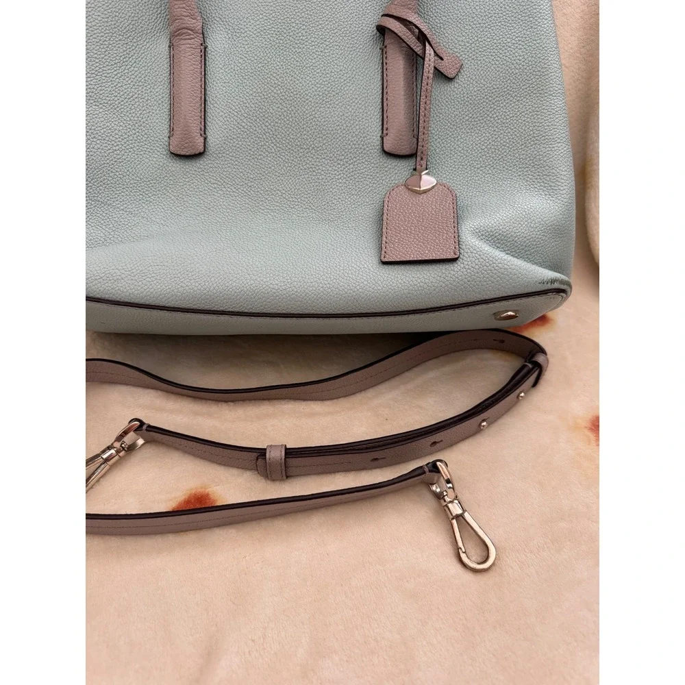 Kate Spade Margaux Large Satchel Leather Blue Gray PXRUA160 Crossbody Bag